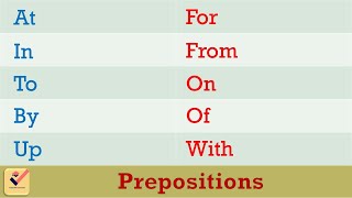 Prepositions in English  40 Important prepositions  Vocabulary  List of Prepositions [upl. by Enyawd]