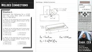 Solved Problems in Steel Design  Welded Connections Part 001 [upl. by Ahsieker]