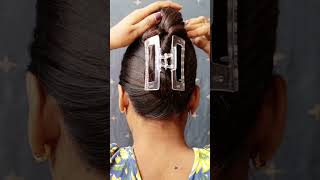 Beautiful Clutcher easy hairstyle girl highbun ytshorts youtube 1million attractive [upl. by Janka511]