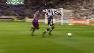 Goal Faustino Asprilla Newcastle FC vs FC Barcelona 17091997 [upl. by Ahsinid]