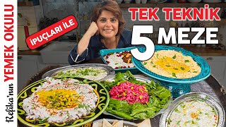 1 TEKNİK 5 MEZE 🤩 YILBAŞI SOFRASI MEZE ÇEŞİTLERİ Havuç Tarator Yoğurtlu Kereviz ve Pancar Mezesi [upl. by Anitsej967]