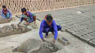 How to make clay mud brick  Traditional way of making clay bricks Made by handmade ALLAROUND86 [upl. by Emirak]