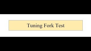 Tuning Fork Test [upl. by Lejeune501]