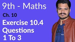 9th Class Math Ch 10 lec 1 Exercise 104 Question no 1 to 3  Matric Part 1 Math [upl. by Trebloc]