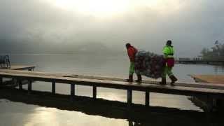 Montage du nouveau bassin daviron  Lac dAiguebelette [upl. by Manus]