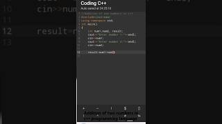 c programming  Addition of two numbers in c programming language learncoding cpp coding [upl. by Ramed]