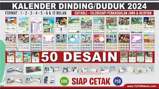 Kumpulan Kalender Dinding dan Duduk 2024 Editable Masehi Jawa Hijriah Siap CETAK CDR PSD Calendar [upl. by Dollar]