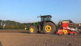 John Deere 6240R und 6140R  Pöttinger  Kreiseln  Säen  HD  50fps [upl. by Neerihs]