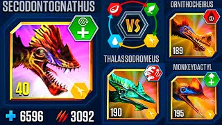 AERIAL ASSAULT SECODONTOSAURUS DEFEAT 9 OPPONENT  JURASSIC WORLD THE GAME [upl. by Thorlay]