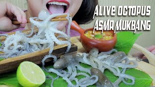 ASMR EATING ALIVE OCTOPUS EXOTIC FOOD EXTREME CHEWY EATING SOUNDS  LINHASMR [upl. by Ecam]