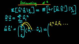 27  Estimating the error variance in matrix form  part 2 [upl. by Aznerol]