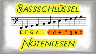 Bassschlüssel  Notenlesen [upl. by Asirram432]