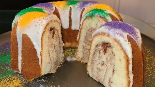 How to make a Cream cheese King cake Pound cake from scratch [upl. by Oderfliw]