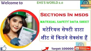 MSDS Section how many section are in MSDS MSDS MSDS CHEMICAL SAFETY [upl. by Iraam97]