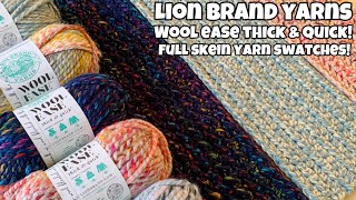 YARN SWATCH TIME  Lion Brand WOOLEASE Thick amp Quick Yarn  Great for Fall Projects LionBrand [upl. by Euqor]