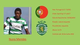 Nuno Mendes Sporting CP 2019 highlights [upl. by Marla]