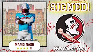 BLUE CHIP OL SIGNING 4 OL Mario Nash Signs with FSU  FSU Football Recruiting  Warchant TV FSU [upl. by Codd507]