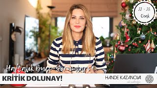 KRİTİK DOLUNAY  22  28 Ocak Haftalık Burç Yorumları  Hande Kazanova ile Astroloji [upl. by Donnamarie]