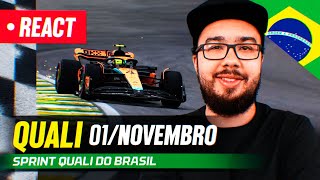 F1 REACT AO VIVO  CLASSIFICAÇÃO SPRINT DO BRASIL DE 2024 [upl. by Nwahsid28]