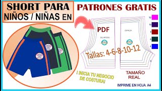 ✨PATRONES GRATIS EN PDF de SHORT PARA NIÑOSNIÑAS [upl. by Dobbins]