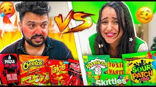 The ULTIMATE Spicy VS Sour Food Challenge 🍋🌶 [upl. by Darmit371]