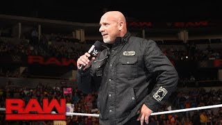 Goldberg returns to send a message to Brock Lesnar Raw Oct 17 2016 [upl. by Ballinger]