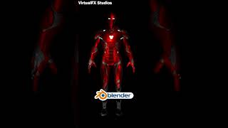 Ironman Nanotech Effect Animation In Blender 3D  shorts [upl. by Luisa]