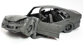 Crash test Plasticine clay car  Lexus is 200 complete destruction [upl. by Onavlis816]