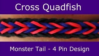 Monster Tail® Cross Quadfish Bracelet by Rainbow Loom [upl. by Enelrak]