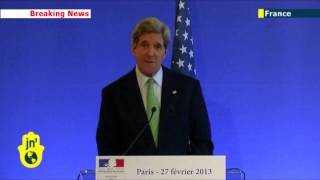 John Kerry speaks French in Paris new US Secretary of State demonstrates language skills [upl. by Ailyt969]