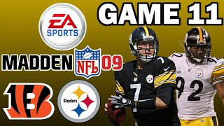 Steelers Madden 09 Season Simulation  Game 11 vs Bengals [upl. by Marelya]