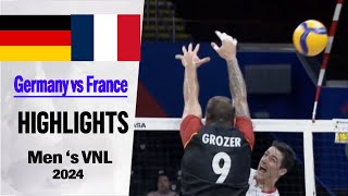 Germany vs France 1962024 Mens VNL 2024  Volleyball nations league 2024 [upl. by Aldwin]