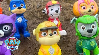 Paw Patrol Mighty Pups Covered in Mud and Paint Compilation  45 MINUTES [upl. by Valenka]