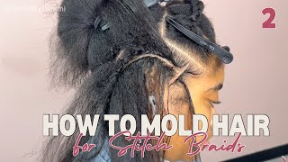 How to Molding Hair for 6 Feedin Braids on THICK HAIR  SlowRegular speed [upl. by Imaon]