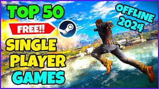 Top 50 FREE Single PlayerOffline Games on Steam 2024 [upl. by Rizas]