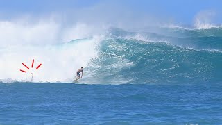 Surfing Massive Himalayas Waves North Shore Hawaii  11224 [upl. by Brigitta]