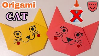 Origami CAT easy DIY paper crafts Origami CAT face [upl. by Ettelliw]