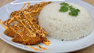 RECETTE DU POULET KATSU AVEC SA SAUCE SPICY MAYO HYPER CROUSTILLANT AVEC DE LA CHAPELURE PANKO 👌🏻 [upl. by Suiravad7]