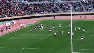 早稲田・荻野選手のトライ（ラグビー早明戦２０１２） [upl. by Oakes]