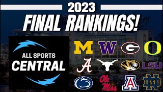 2023 Final College Football Rankings  CFB Top25 [upl. by Ecinej636]