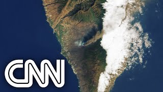 Imagens da Nasa mostram rastro de lava da erupção de vulcão nas Ilhas Canárias  CNN PRIME TIME [upl. by Susanetta763]