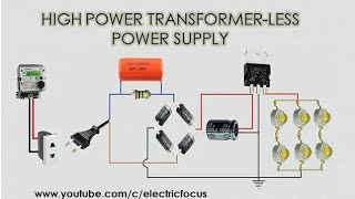 🔴POWER SUPPLY WITHOUT TRANSFORMER TRANSFORMERLESS POWER SUPPLY [upl. by Giorgio817]