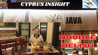 Java Lounge Pernera Cyprus  Double Delish Food [upl. by Odessa]