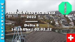 Sirenentest Schweiz 2022  Baden  Delta 6  TK  Wasseralarm [upl. by Elaine565]