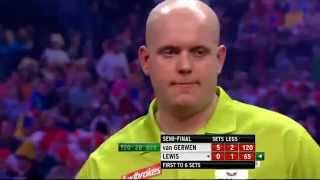 PDC World Darts Championship 2014  Semi Final  van Gerwen VS Lewis [upl. by Nwahshar]