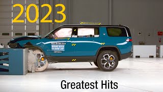 Mostwatched IIHS crash tests of 2023 [upl. by Dnomayd480]