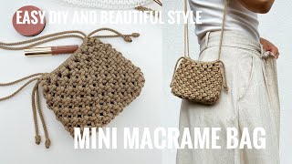 Easy DIY  How to make a Macrame Bag  Macrame Bag Tutorial  Mała Torebka  Jak zrobić torebkę [upl. by Aicilif]