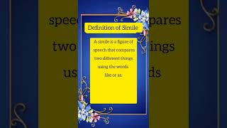 Simile figure of speech  Simile Definition  What is Simile [upl. by Chemesh420]