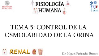 TEMA 5 Control de la osmolaridad de la orina [upl. by Dhiman]