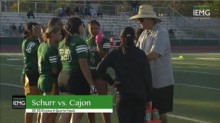 IEMG SPORTS WEEKLY Football First Round Games Schurr vs Cajon Girls Flag Football [upl. by Weissman]